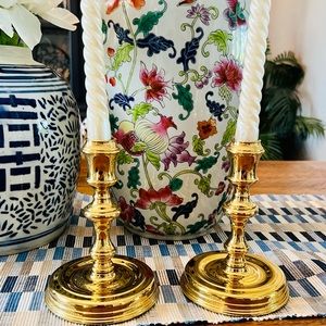 Vintage brass candle stick holders, 6”. Baldwin